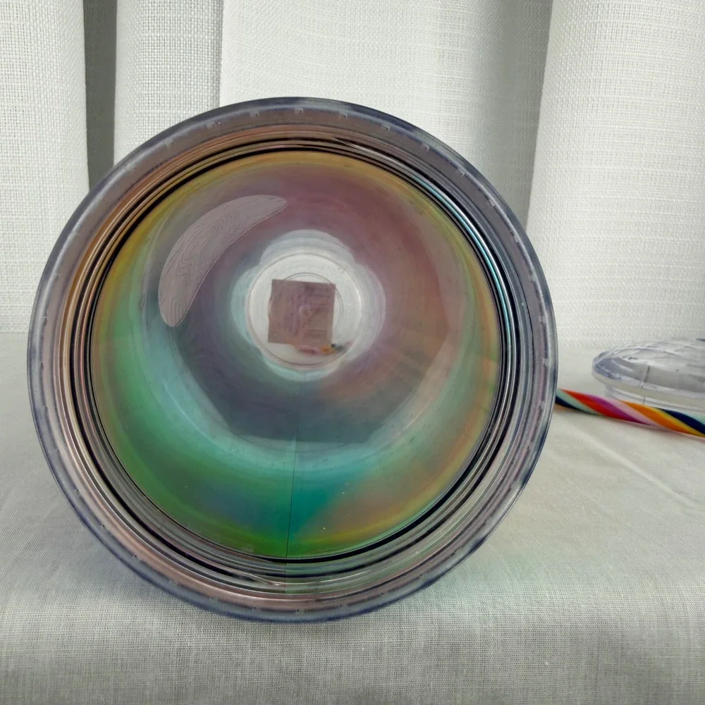 Starbucks 24oz Venti Iridescent Oil Slick Rainbow Tumbler Cup Dome Lid Straw